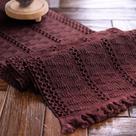 Corredor de mesa Alynsehom Macrame Borgonha Algodão 30x275cm Corredor de mesa Alynsehom Macrame Borgonha Algodão 30x275cm