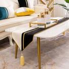 Corredor de mesa Avigers Decorative Luxury Preto Branco Dourado