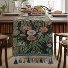 Corredor de mesa Country Style Verde Jacquard 180x33cm Poliéster