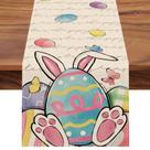 Corredor de mesa Croar Happy Easter Eggs Bunny Rabbit 33x183cm Corredor de mesa Croar Happy Easter Eggs Bunny Rabbit 33x183cm