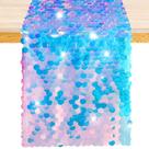 Corredor de mesa Datyiiha Mermaid Party holográfico 30x213cm Corredor de mesa Datyiiha Mermaid Party holográfico 30x213cm
