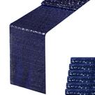Corredor de mesa de lantejoulas WISPET azul marinho 30x275cm Pacote com 6