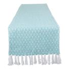 Corredor de mesa DII Farmhouse Mini Diamond trançado 38x183cm Aqua Corredor de mesa DII Farmhouse Mini Diamond trançado 38x183cm Aqua