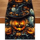 Corredor de mesa FARMNALL Black Pumpkins Ghost Halloween 228cm