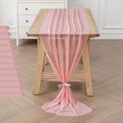 Corredor de mesa Flohar Chiffon 29x300cm Rosa Romântico Transparente x12