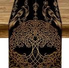 Corredor de mesa JanjCurt Tree of Life Golden Viking Raven 33x305cm