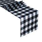 Corredor de mesa Senneny Buffalo Check Cotton 36x183cm preto/branco