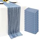 Corredor de mesa Seveups com 12 pacotes com gaze azul empoeirado 55x300 cm