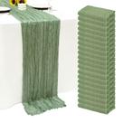 Corredor de mesa Seveups, pacote com 20 unidades, gaze verde sálvia, 55x300 cm