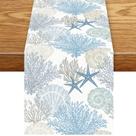 Corredor de mesa SHADIORA Summer Nautical Blue Coastal 33x274cm Corredor de mesa SHADIORA Summer Nautical Blue Coastal 33x274cm