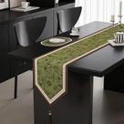 Corredor de mesa vintage estilo francês de linho verde 180x30cm