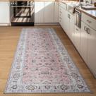 Corredor ULTSOFE Lavable Antideslizante Suave Boho Floral Rosa Corredor ULTSOFE Lavable Antideslizante Suave Boho Floral Rosa