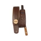 Correia Alça para Violão Guitarra Baixo em Couro Vaqueta Marrom Larga 7,5cm - Basso