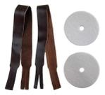 Correia Couro + Feltros P/ Pratos Fanfarra Percussão Marcial