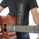 Correia Para Violão Guitarra Basso Deus É Fiel Tipo Premium Preto