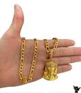 Corrente 3X1 10mm + Pingente Cruz - Banhado a Ouro 18k
