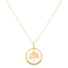 Corrente 50cm Pingente Árvore da Vida Prosperidade Ouro 18k
