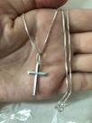Corrente 60cm C/ Pingente Crucifixo Prata Maciça 925