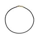Corrente Aço Couro Preto Fina 2.80mm 50cm IPG