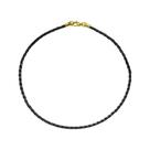 Corrente Aço Couro Preto Fina 2.80mm 55cm IPG