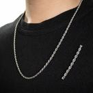 Corrente Baiana Prateada em Aço Inox Masculina e Feminina com Brilho Intenso, Antialérgica, Não Escurece, Colar Resistente e Durável para Uso Diário