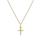 Corrente Bailarina Em Ouro 18k Com Pingente Cruz Zircônias Cordão Colar Gargantilha Feminina