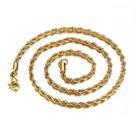Corrente Banhada a ouro 18K Dourado Trançada Cordão Baiano 60 cm