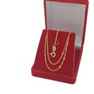 Corrente Banhada a Ouro 45 cm Elo Curto Detalhado Bijou Art
