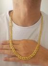 Corrente Banhado Ouro 18k Friso Duplo 8mm/70cm Super Luxo Corrente Banhado Ouro 18k Friso Duplo 8mm/70cm Super Luxo