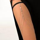 Corrente Body Chain Coxa Pontas Strass Delicada Luxo Praia -