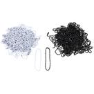 Corrente Bolinha Com Canoa 12cm Preta + Branco Chaveiro- 100 Unidades Cada