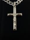 Corrente C/ Crucifixo Prata Maciça 925 Grumet Masculina 60cm