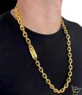 Corrente Cadeado 12mm - Banhado a Ouro 18k