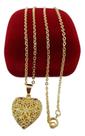 Corrente Cadeado 2mm Pingente Feminina Banhada a Ouro