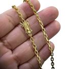 Corrente Cadeado 4mm Fecho 750 Luxo Banhado a Ouro 18k