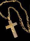 Corrente cadeado 6mm com crucifixo cravejado banhados a ouro Corrente cadeado 6mm com crucifixo cravejado banhados a ouro