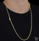 Corrente Cadeado Alongado 5mm - Banhado a Ouro 18k