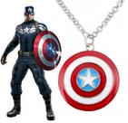Corrente Capitão América Escudo Marvel Vingadores Pingente Geek Nerd Acessório Nerd Store