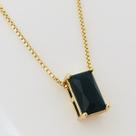 Corrente Colar 60 cm Masculino Pingente Pedra Quartzo Preto Banhado a Ouro 18k Corrente Colar 60 cm Masculino Pingente Pedra Quartzo Preto Banhado a Ouro 18k