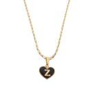 Corrente Colar Cordão Feminino Pingente Coração Paz e Amor Letra Inicial Z Personalizado Banhado Em Ouro 18k.