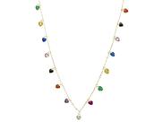 Corrente Colar Feminino 45cm Pingentes Coração Ouro 18k 750