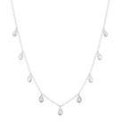 Corrente Colar Feminino Choker Com Pingentes Gotas De Prata 925