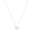 Corrente Colar Feminino De Prata 925 Ajustável Coração Cravejado Corrente Colar Feminino De Prata 925 Ajustável Coração Cravejado