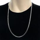 Corrente Colar Grumet 4mm Aço Inox Prata 70cm Masculino