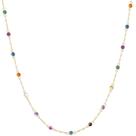 Corrente Colar Pedras Coloridas Zirconia 45cm Ouro 18k 750 Corrente Colar Pedras Coloridas Zirconia 45cm Ouro 18k 750