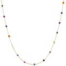 Corrente Colar Pedras Coloridas Zirconia Ouro 18k