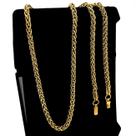 Corrente Colar Trigo Cordão Masculino 4mm Banhada Ouro 18k
