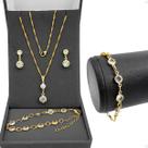 Corrente Colar Veneziana Pingente Brincos Pulseira banhada Qualidade Premium strass dourada aço inoxidável moda presente