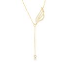 Corrente com Pingente Asa Lateral Pendulo Banhado a Ouro 40cm