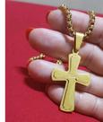 Corrente com Pingente em Aço Inox Cruz Jesus